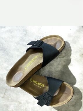 Birkenstock Germany Made Madrid Birko Black Leather Sandals Size 37